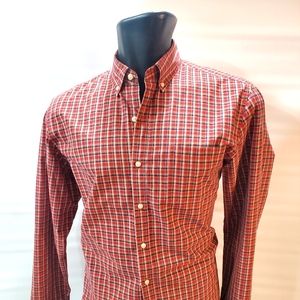 J. Crew Classic Fit Cotton Casual Shirt. Red, Blue, White, Yellow Plaid.  SMALL